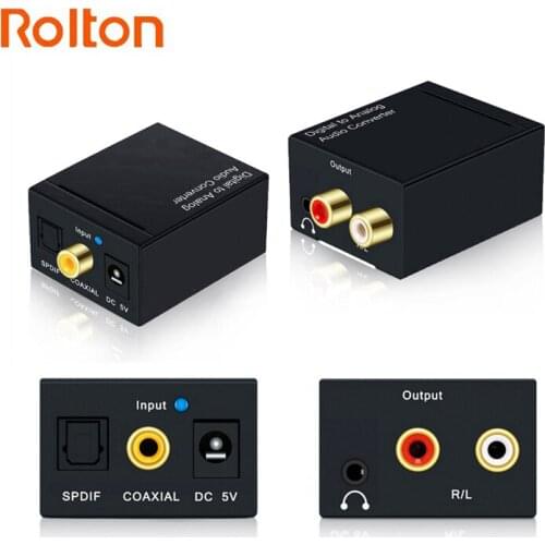 Coaxial or Optical Digital Signals to Analog RCA L/R and 3.5mm Jack Audio Converter AV Amp for Professional Audio Switching