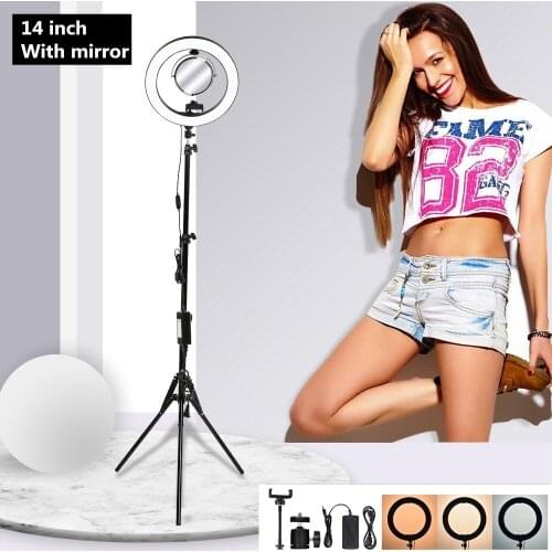 14 inch Selfie Ring Light LED Video Light Ring Lamp With Tripod Photographic lighting Ringlight For Camera Phone Makeup Youtube