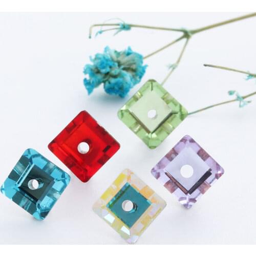 Square Shape Glass Beads Rhinestones 6mm Bracelets Decoration Beads Strass Jewelry Making Accessories
