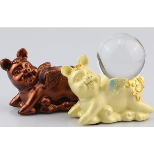 Flying Pig Display Stand for Crystal Glass Lens Ball Photography Lensball Base Sphere Egg Pedestal Globe Holder Home Decor Craft