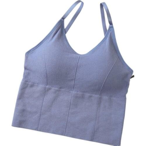 Womens Summer Camis Tanks Tops Sleeveless Cotton Bustier Unpadded Bandeau Bra Vest Crop Top Seamless Tees