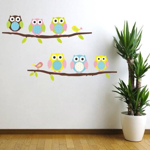 Cartoon Owlet Decorative Wall Stickers For Kids Nursery Rooms Decorations Home Animals Owl PVC Decor Mural Wall DIY Art Decals