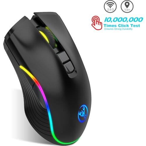 Computer Mouse 2.4G Wireless Mice 7 Button 2400dpi RGB Gaming Lamp Mouse USB Receiver Optical for PC Laptop Game Ergonomic Mice