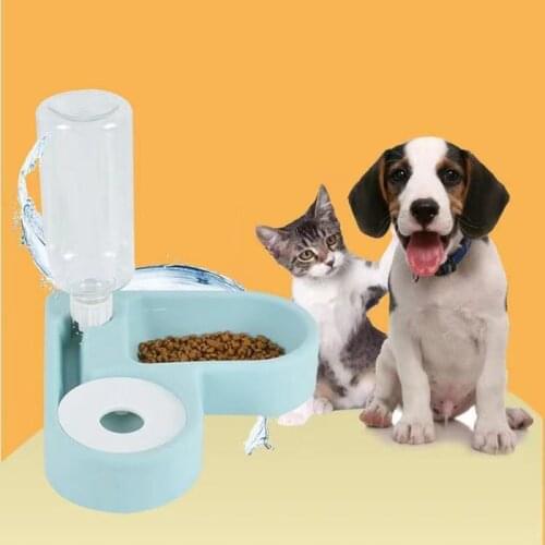 2 in 1 Dog Food and Water Bowl Set Heart Shape Wall Corner Pet Automatic Water Dispenser Detachable Feeder Bowl 55ml EL