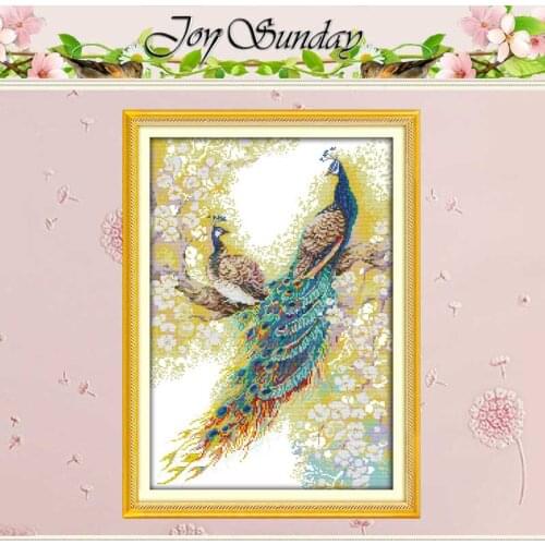 The Peacock Couples Patterns Counted Cross Stitch 11CT 14CT Cross Stitch Sets Animals Cross Stitch Kits Embroidery Needlework