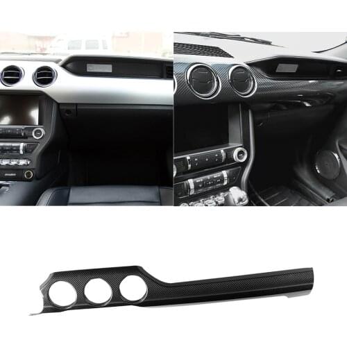 For Ford Mustang 2015-2019 Left Hand Drive Real Carbon Fiber Car Dashboard Trim Console Panel Molding Cover Car Styling