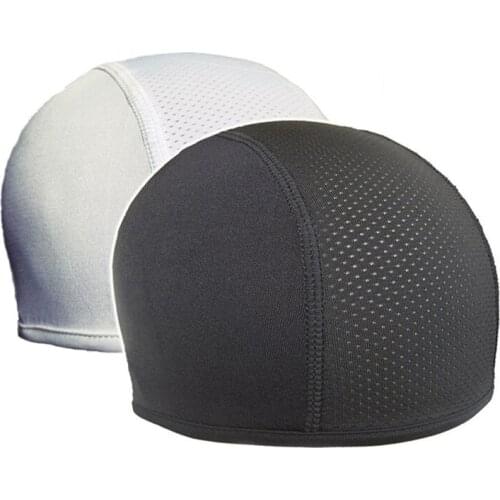 Cooling Skull Cap Helmet Liner, Motorcycle, Cycling, Football Head Cap & Hard Hat Liner, Sweat Wicking Cap, Black, White