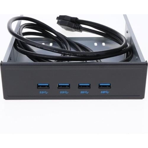 Front Panel USB3.0 4Port USB Hub 19Pin Connector Floppy Adapter for Desktop