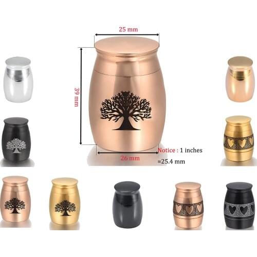 Tree of life Engraved Cremation Urn Casket Memorial Ashes Keepsake Stainless steel Funeral Token for Love