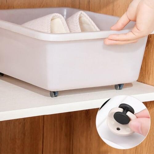 MOMS HAND 50pcs/Set Adhesive Pulley Storage Box Pulley Trash Can Self-adhesive Pulley Home No Noise No Scratches Box Wheels