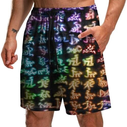 Fun Colorful Beach Pants Summer Breathable Thin Fast Dry Surf Shorts Men Digital Printing Swimming Trunks Casual Swimming Shorts