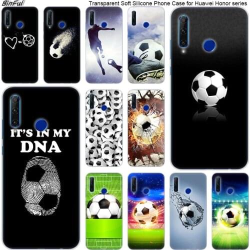Hot Sports football Silicone Phone Case for Huawei Honor 20 20i 10 9 8 Lite 8X 8C 8A 8S 7S 7A Pro View 20 Fashion Cover