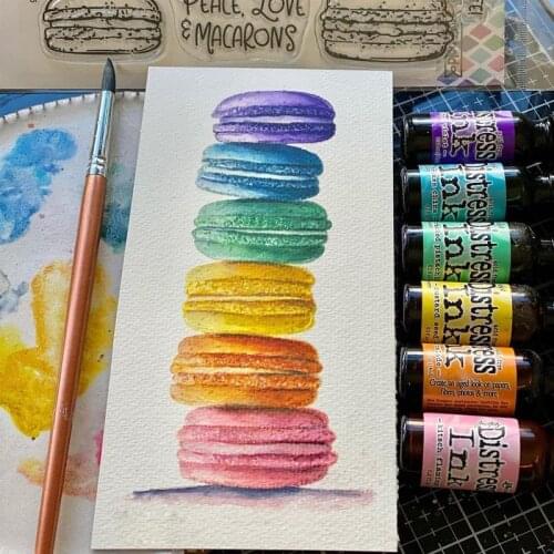 "Sweet Time" Macaron Ice Cream Cutting Dies & Coordinating Stamp For Scrapbooking Craft Embossing Stencil Die Cut Card DIY Make