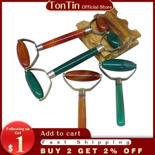 Body & Face Massage Roller health Beauty tool 100% natural agate stone 4 types
