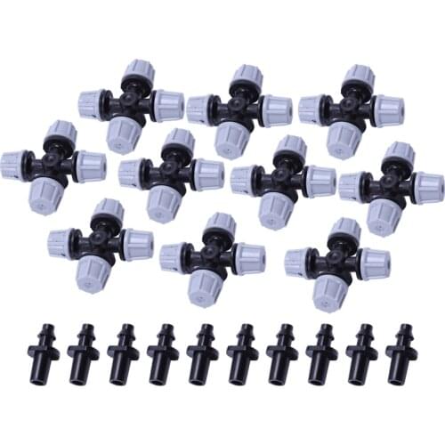 Greenhouse Humidifier Plant Misting Cross Atomizing Nozzle Sprinkler Tee (10Pcs)