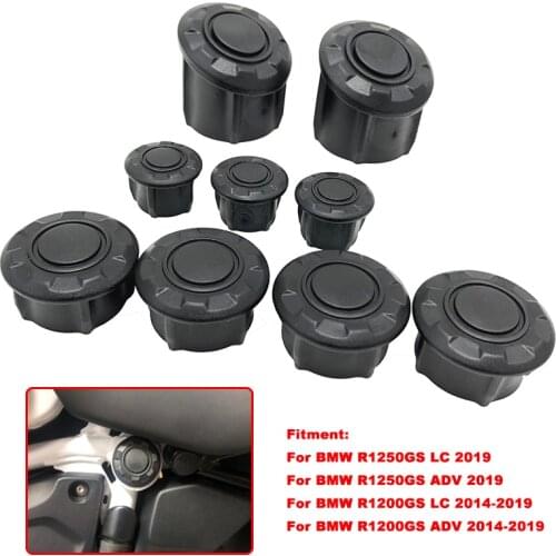 For BMW R1200GS LC R 1200GS Adventure 2014-2018 R1250GS GSA LC Adventure 2019 Motorcycle Frame Hole Cover Caps Plug Kit Decor