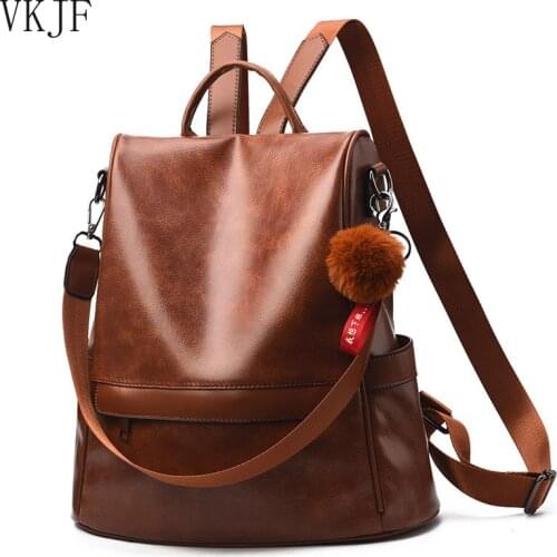 Backpack for Women 2020 Anti Theft Backpack School Bags for Teenage Girls Vintage Leather Bag Pack Mochila Antirrobo Impermeable