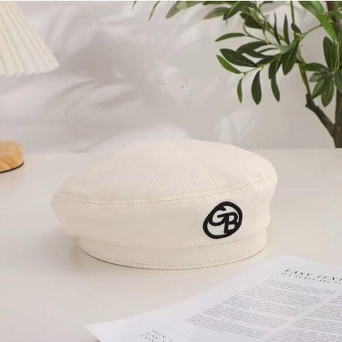 1PC Women Girls 100% Cotton Spring Autumn Hat Female Fashion Solid Color Beret Lady Flat Beanie Hat Vintage Cap Head Accessories