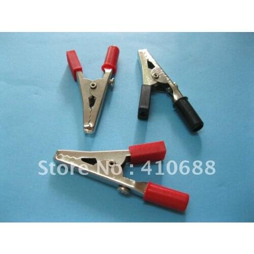 100 Pcs Per Lot Alligator Clip Clamp Connector 55mm with Screw Red and Black Color HIGH Quality HOT Sale