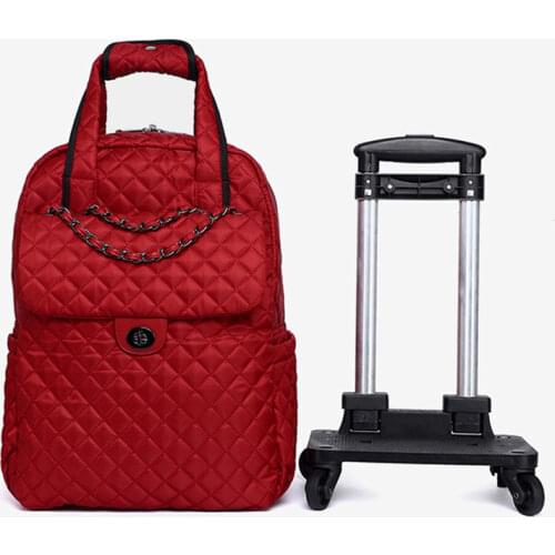2020 Shopping Trolley Travelling Bags Womens Suitcase on Wheels with Rolling Carry duffle shopper Luggage cart Backpack trolley
