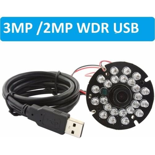 3MP WDR MICRON AR0331 CMOS H.264 MJPEG Audio MIC HD USB2.0 Night Vision IR Infrared Camera module with 940nm invisible IR light