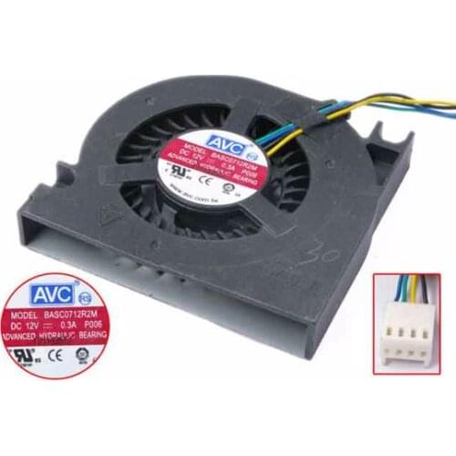 AVC BASC0712R2M DC 12V 0.3A 70x65x12mm 4-Wire Server Cooling Fan