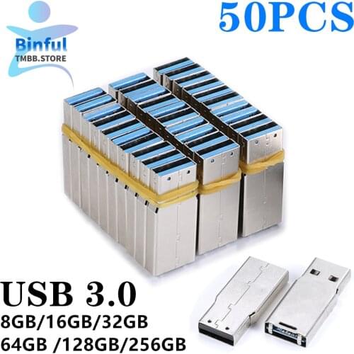 50PCS Wholesale Plug and play USB 3.0 High speed memory flash 8G 16GB 32GB 64GB 128G 256G U disk semi-finished chip pendrive DIY