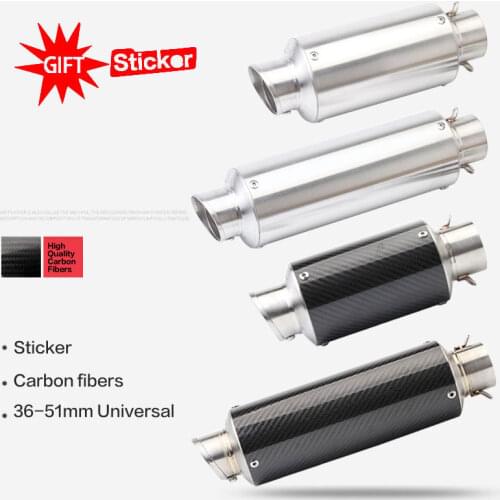 51mm Universal Motorcycle Carbon fibers Exhaust Pipe Muffler Motor Escape Moto For RC390 Z800 TMAX530 XMAX300.250 Mt09