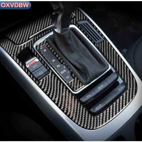For Audi A4 B8 A5 Q5 Interior Accessories Carbon Fiber Car Center Control Gear Shift Panel Decorative Sticker Cover Styling
