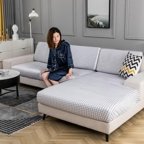 Sofa Cushion Cover Plaid Slipcover For Living Room Funiture Protector Seat Cushion Elastic Washable Removable Slipcover