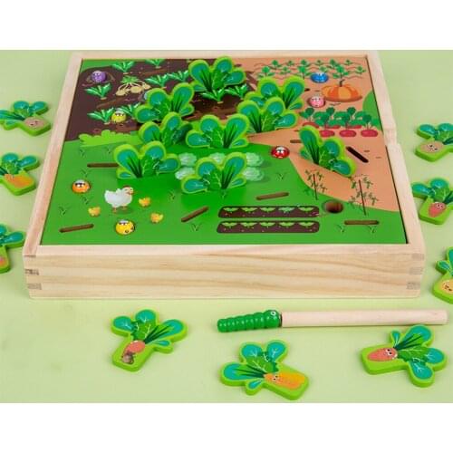 Wooden Montessori Toy Pulling Carrot Toy Games Early Development Toy Gifts