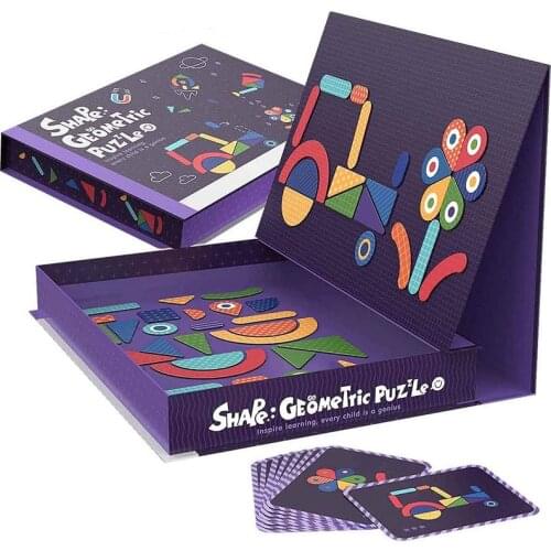 Geometric Shape Magnetic Puzzles Kids Montessori Toy Educational Toys For Children Magnets Jigsaw Puzzle Games Drawing Board