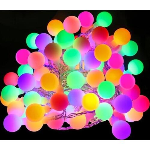 Grnflashing 10M 100LED Ball string changeable color 8 model Fairy String Lights for Christmas Wedding festival decoration Lights