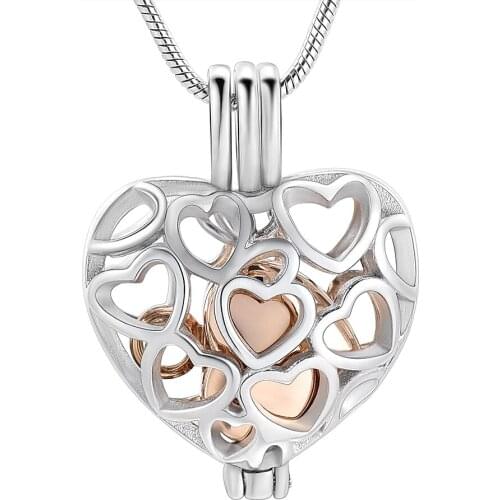 IJD20001 cremation jewelry for ashes Stainless Steel Lotus flower Keepsake Locket Necklace Hold Mini Gold Memorial