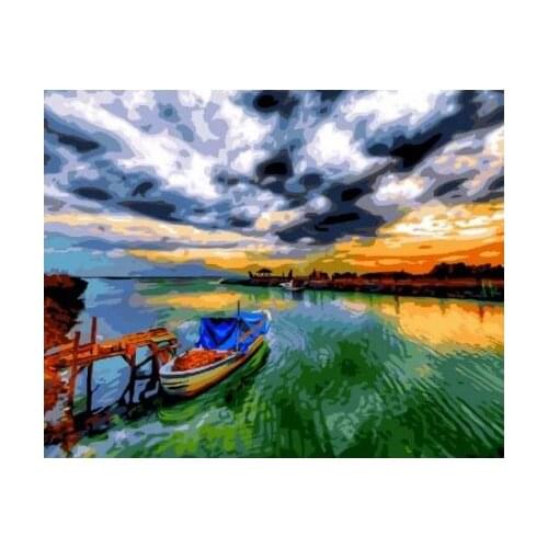 Cioioil-T1314 Emerald water Painting By Number Wall Art Picture Paint By Number Canvas Painting Artwork