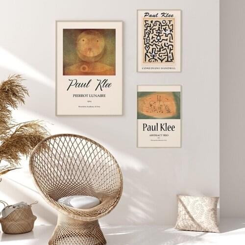 Gallery Exhibition Poster Canvas Painting Paul Klee Abstract Classic Print Wall Art Picture for Living Room Interior Home Decor