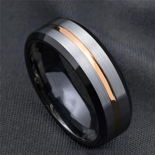 Classic Mens Stainless Steel Ring Pull Type Titanium Steel Ring Striped Ring personality Birthday Gift Hip Hop Punk Jewelry