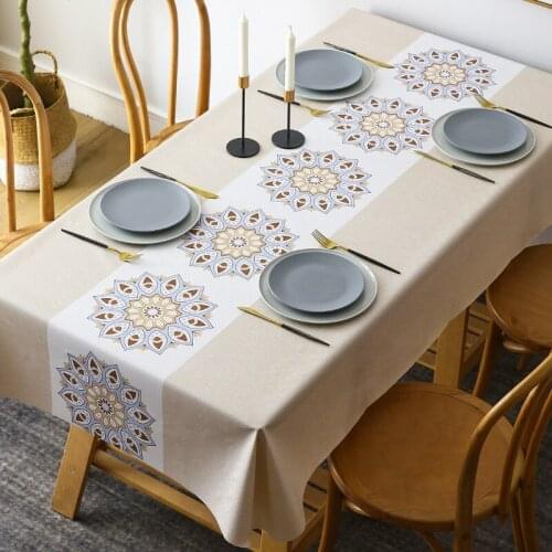 Plaid Decorative Linen Tablecloth With Tassel Waterproof Oilproof Thick Rectangular Wedding Dining Table Cover Tea Table Cloth