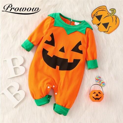 Prowow Pumpkin Baby Halloween Costume Newborn Jumpsuit For Kids Boys Girls Clothing Party Holiday Babys Rompers Cosplay Clothes