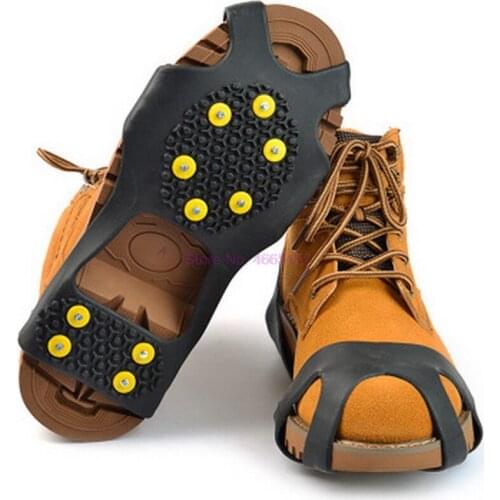 By dhl or ems 50pairs Ice Non Slip Snow Shoe Spikes Grips Cleats Crampons Winter Climbing Safety Tool Anti Slip Shoes Cover
