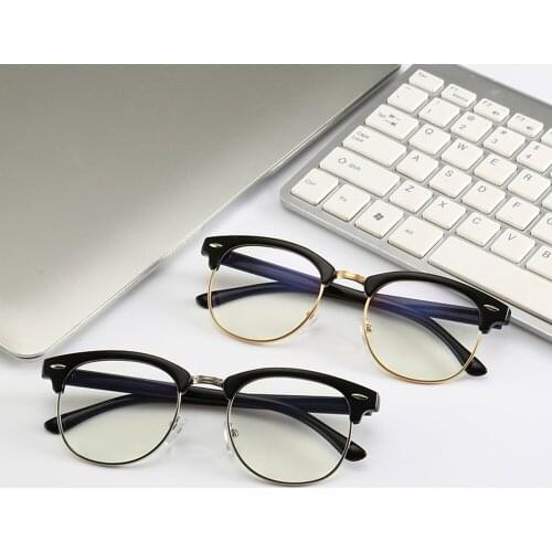 Computer Glasses Anti Blue Ray Glasses Anti Eyestrain Metal frame Decorative Glasses Radiation Protection Eyewear