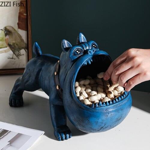 Creative Bulldog Dog Key Storage Box Decoration Entrance Living Room Desktop Small Object Storage Large-capacity Animal Ashtray