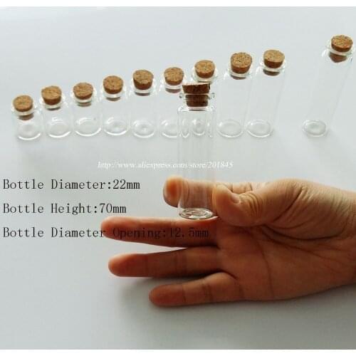 20Pcs/Lot Small Glass Bottles Tiny Mini Vials Jars With Cork Stopper Decorative Corked Wising Glass Bottle For Pendants Dia 22mm