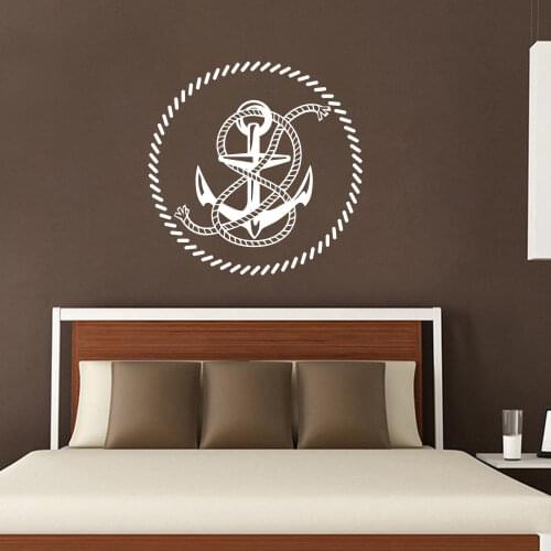 Nautical Wall Decals Anchor Rope Decal Nursery Boy Room Home Decor Vinyl Removable Wall Sticker Quote New Design Art Mural LA278