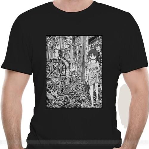 Mens T-Shirts Serial Experiments Lain Wired In Solitude Pure Short Sleeve Glitch Girl Sci Fi Japanese T Shirts
