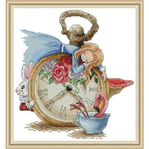 Sleeping Alice cartoon counted printed on the canvas 11CT 14CT DIY kit Cross Stitch embroidery needlework Sets home decor