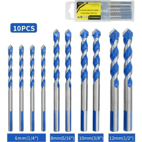 10pcs 6/8/10/12mm Overlord drill Set Ceramic Wall Tile Marble Glass Punching Hole Saw Drilling Bits Working For Power Tools