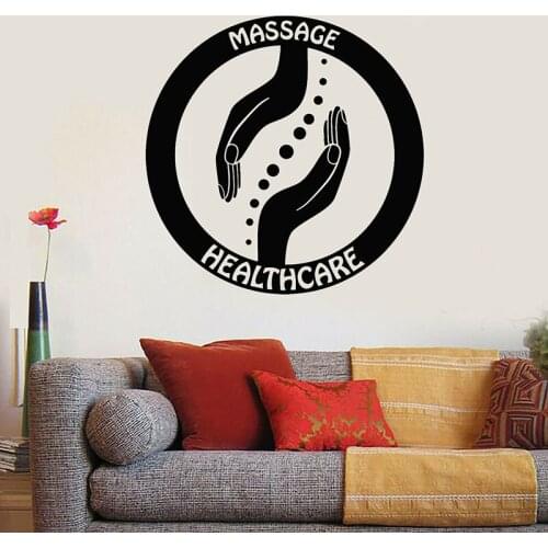 Logo Wall Decal Massage Healthcare Masters Hand Relax Body Door Window Vinyl Stickers Spa Center Interior Decor Wallpaper E513