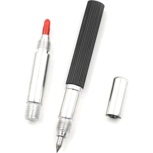 1pcs Tungsten Steel Tip 145 mm Tungsten Steel Tip Scriber Clip Pen Ceramics Glass Shell Metal Construction Marking Tools