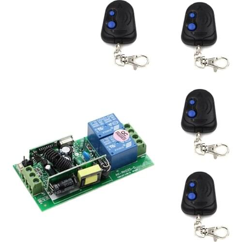 Newest AC85V-250V 1000W 2 Channels Relay 2 Buttons ON OFF Transmitter RF Smart Wireless Remote Control Switch For Light Motor